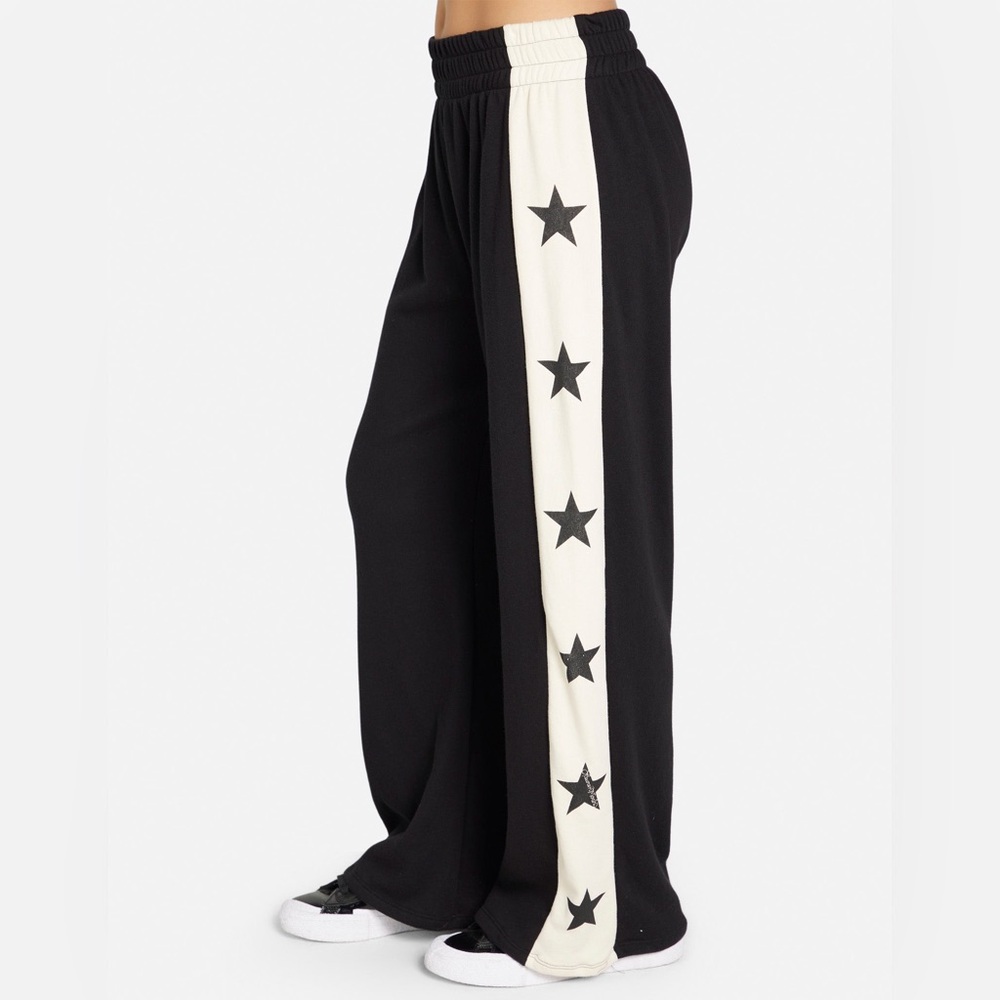 Lauren Moshi Tawny stars sweatpants black/bone NWT medium